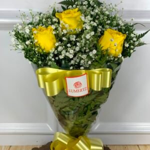 Buquê de 3 Rosas Amarelas