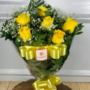 Buquê de 6 Rosas Amarelas