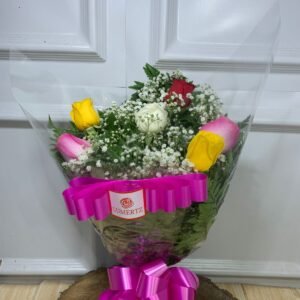 Buquê de 6 Rosas Coloridas