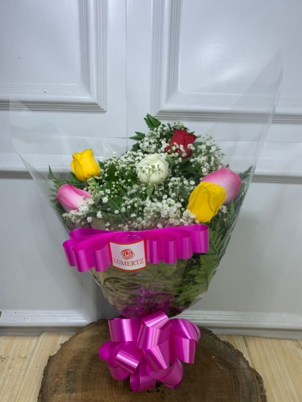 Buquê de 6 Rosas Coloridas