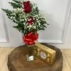 Arranjo Duo Com 2 Rosas Vermelhas e Ferrero Rocher 8 Unidades