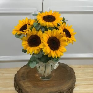 Arranjo Moderno em Vaso - 5 Girassóis