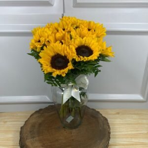 Vidro - Arranjo de 10 Girassóis