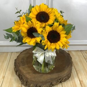 Vidro - Arranjo de 10 Girassóis