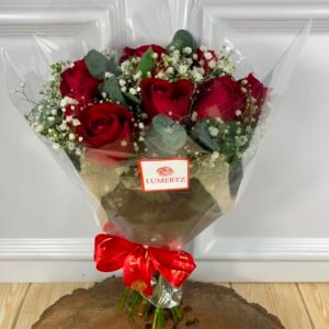 Buquê Moderno - 10 Rosas Vermelhas