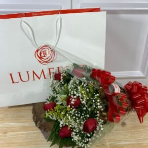 Alternative view of Buquê Na Sacola - 6 Rosas Vermelhas Clássico