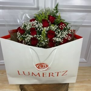 Buquê Na Sacola - 12 Rosas Vermelhas Clássico