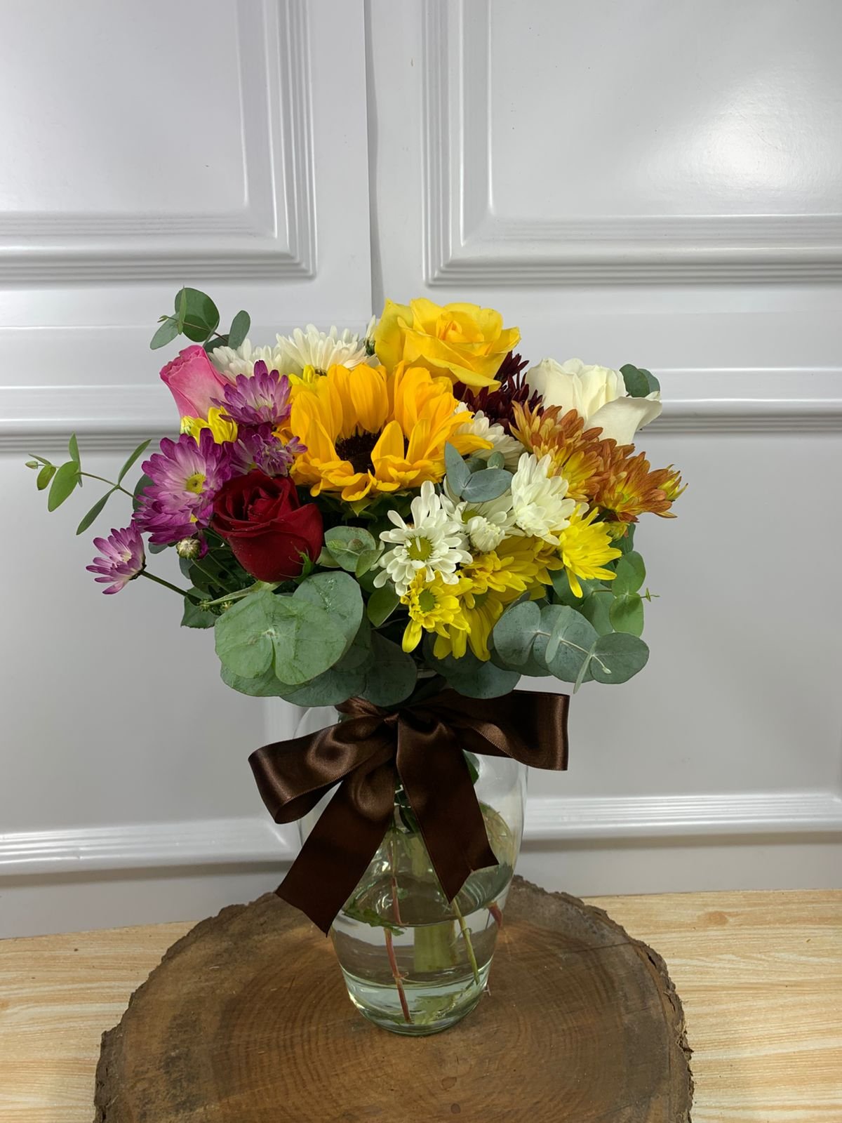 Vidro - Arranjo Alto de Flores do Campo