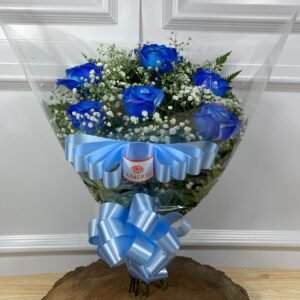 Buquê de 6 Rosas Azuis