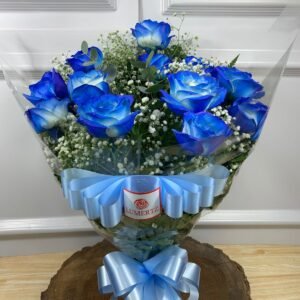 Buquê de 12 Rosas Azuis