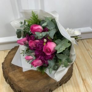 Buquê Tons Rosados - 6 Rosas Cor-De-Rosa