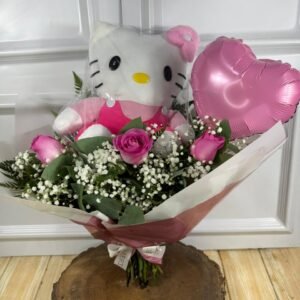Buquê Hello Kitty - Com Pelúcia e Balão