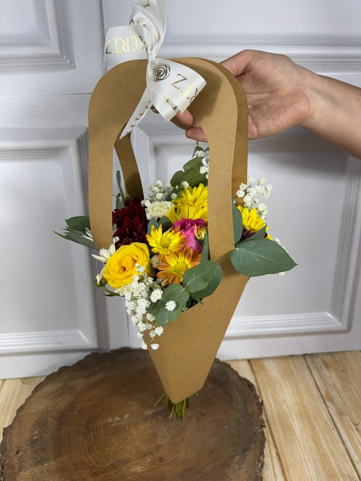 Buquê Na Sacolinha Kraft - Flores Do Campo