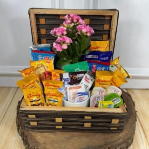 Cesta de Café da Manhã (M) - Com Flor e Caneca